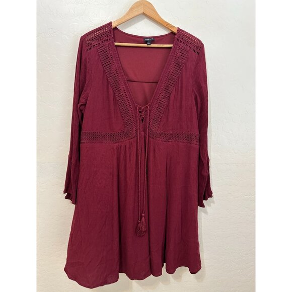Torrid Womans Mini Dress Size 1X Boho Western Festival Peasant Hippie Babydoll - Picture 1 of 14